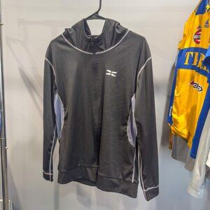 Black Athletic Zip-Up Hoodie